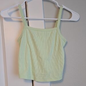 Mint Green Ribbed Cropped Tank Top